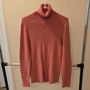 Simons Warm Coral Turtleneck Sweater